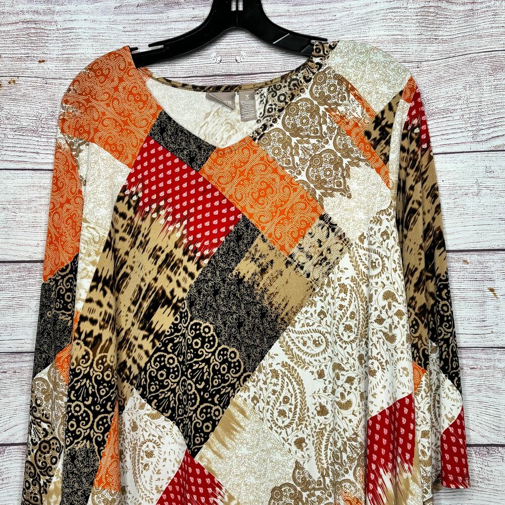Chico's Mixed Print Patchwork Boho Asymmetrical H… - image 7